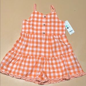 Carter's Orange and White Jumpsuit Playful Ruffle Design